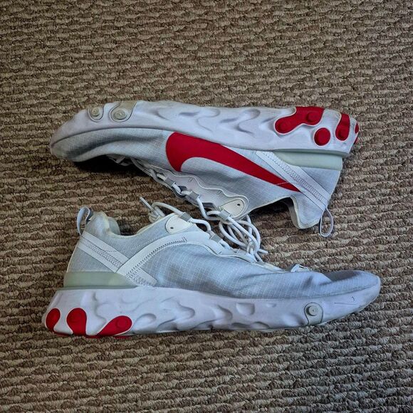 Nike React Element 55 White University Red - Picture 2 of 8